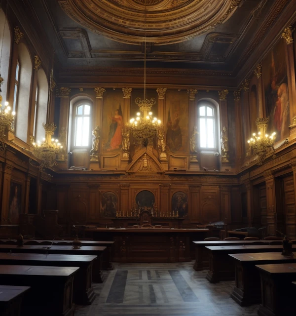 La salle Voltaire de la cours d'Assises de Paris